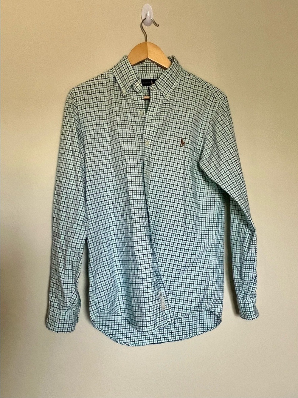 Ralph Lauren Classic Fit Button Down Shirt Men’s S Multicolor Pony Check Cotton